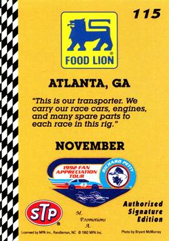 1992 Food Lion Richard Petty #115 Richard Petty's Transporter Back