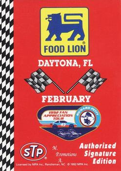 1992 Food Lion Richard Petty #1 Daytona, FL February Front