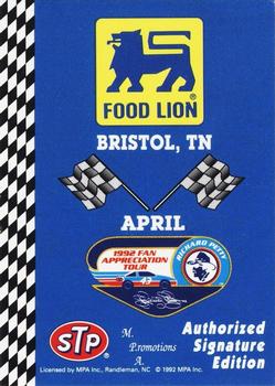 1992 Food Lion Richard Petty #21 Bristol, TN April Front