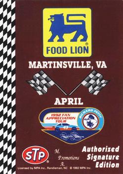 1992 Food Lion Richard Petty #29 Martinsville, VA April Front
