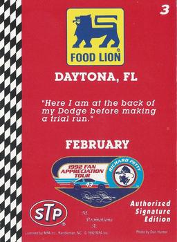 1992 Food Lion Richard Petty #3 Richard Petty Back