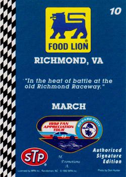 1992 Food Lion Richard Petty #10 Richard Petty's Car Back