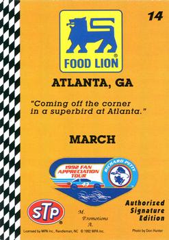 1992 Food Lion Richard Petty #14 Richard Petty's Car Back