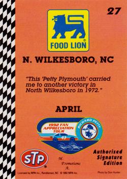1992 Food Lion Richard Petty #27 Richard Petty's Car Back