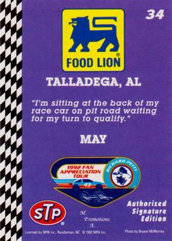 1992 Food Lion Richard Petty #34 Richard Petty Back