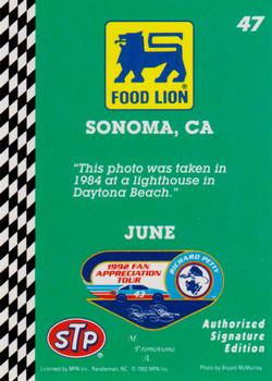 1992 Food Lion Richard Petty #47 Richard Petty Back