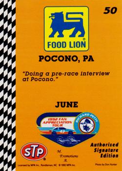 1992 Food Lion Richard Petty #50 Richard Petty Back