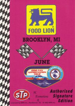 1992 Food Lion Richard Petty #53 Brooklyn, MI June Front