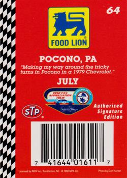 1992 Food Lion Richard Petty #64 Richard Petty's Car Back