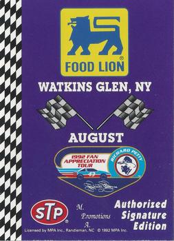 1992 Food Lion Richard Petty #69 Watkins Glen, NY August Front