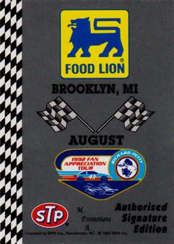 1992 Food Lion Richard Petty #73 Brooklyn, MI August Front