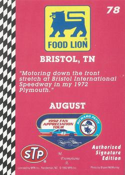 1992 Food Lion Richard Petty #78 Richard Petty's Car Back