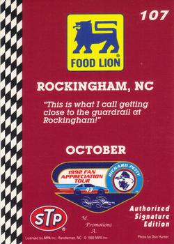 1992 Food Lion Richard Petty #107 Richard Petty's Car Back