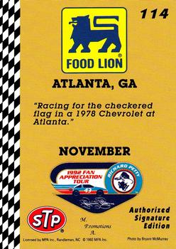 1992 Food Lion Richard Petty #114 Richard Petty's Car Back