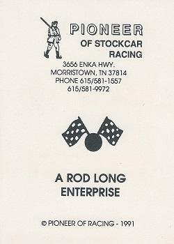 1991 Pioneer of Stockcar Racing #NNO Cover Card Front