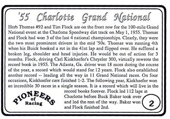 1991 Galfield Press Pioneers of Racing #2 Herb Thomas / Tim Flock Back