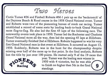 1991 Galfield Press Pioneers of Racing #9 Curtis Turner / Fireball Roberts Back