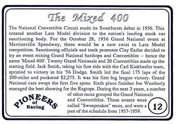 1991 Galfield Press Pioneers of Racing #12 Jack Smith Back