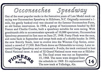 1991 Galfield Press Pioneers of Racing #14 Bob Flock Back