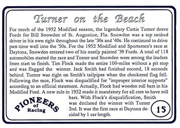 1991 Galfield Press Pioneers of Racing #15 Curtis Turner Back