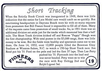 1991 Galfield Press Pioneers of Racing #19 Jim Reed / Lee Petty Back