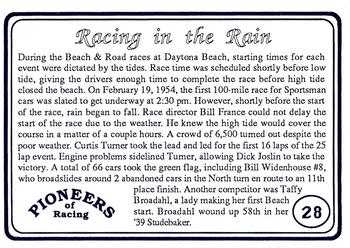 1991 Galfield Press Pioneers of Racing #28 Bill Widenhouse Back
