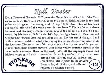 1991 Galfield Press Pioneers of Racing #45 Doug Cooper Back