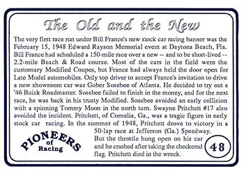 1991 Galfield Press Pioneers of Racing #48 Gober Sosebee / Tommy Moon / Swayne Pritchett Back