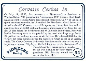 1991 Galfield Press Pioneers of Racing #52 Pee Wee Jones / Jim Reed Back