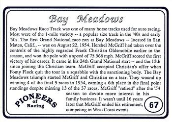 1991 Galfield Press Pioneers of Racing #67 Hershel McGriff Back