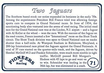 1991 Galfield Press Pioneers of Racing #71 Hershel McGriff / Frankie Schneider Back