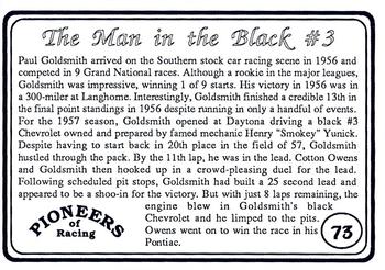 1991 Galfield Press Pioneers of Racing #73 Paul Goldsmith Back