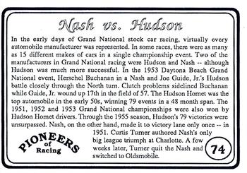 1991 Galfield Press Pioneers of Racing #74 Herschel Buchanan / Joe Guide Jr. Back