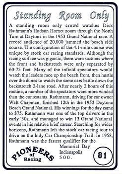 1991 Galfield Press Pioneers of Racing #81 Dick Rathmann Back