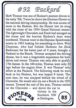1991 Galfield Press Pioneers of Racing #83 Herb Thomas Back