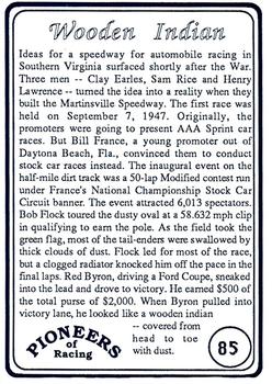 1991 Galfield Press Pioneers of Racing #85 Red Byron Back