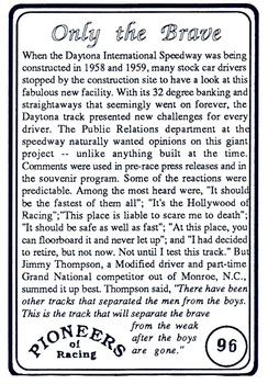 1991 Galfield Press Pioneers of Racing #96 Jimmy Thompson Back
