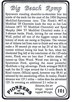 1991 Galfield Press Pioneers of Racing #101 Tim Flock / Joe Lee Johnson / Spud Murphy Back