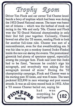 1991 Galfield Press Pioneers of Racing #102 Tim Flock / Ted Chester Back