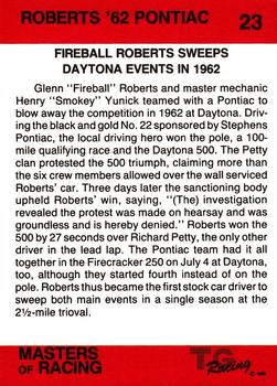 1989-90 TG Racing Masters of Racing #23 Fireball Roberts Back