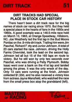 1989-90 TG Racing Masters of Racing #51 Dirt Track Back