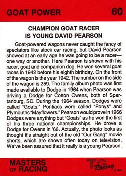 1989-90 TG Racing Masters of Racing #60 David Pearson Back