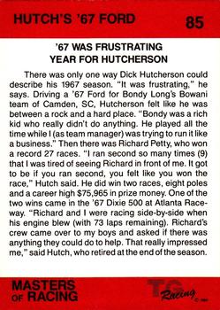 1989-90 TG Racing Masters of Racing #85 Dick Hutcherson's Car Back