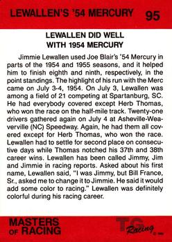 1989-90 TG Racing Masters of Racing #95 Jimmie Lewallen Back