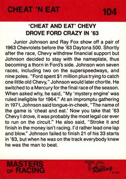 1989-90 TG Racing Masters of Racing #104 Cheat 'N Eat Back