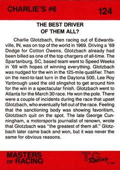 1989-90 TG Racing Masters of Racing #124 Charlie Glotzbach  Back
