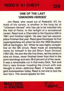 1989-90 TG Racing Masters of Racing #129 Jim Reed Back