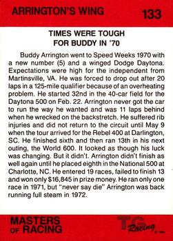 1989-90 TG Racing Masters of Racing #133 Buddy Arrington's Car Back