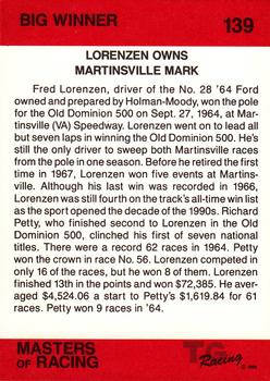 1989-90 TG Racing Masters of Racing #139 Big Winner Back