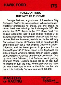 1989-90 TG Racing Masters of Racing #176 George Follmer Back